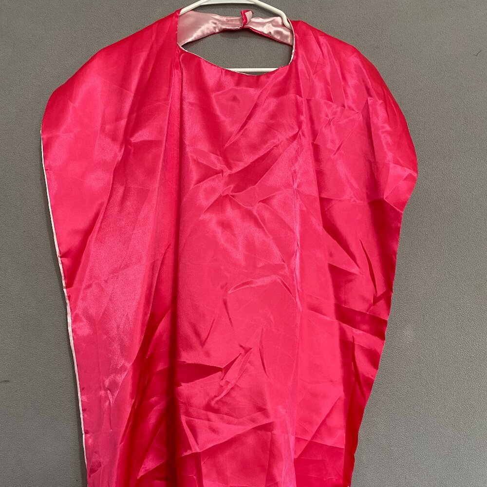 Hot Pink Satin Costume Cape / Cover Up | Reversible Light Pink Lining | One Size - Picture 1 of 5